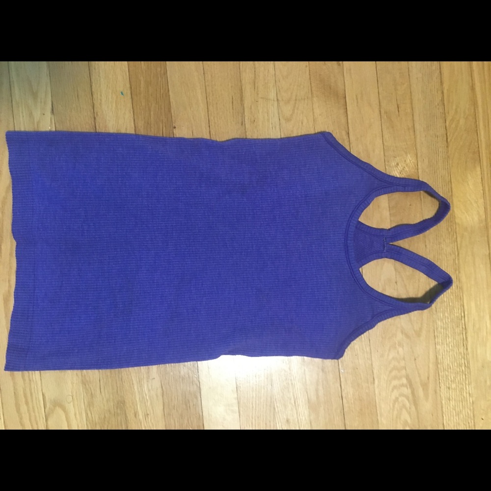 Lululemon purple ribbed tank with built in bra - Picture 3 of 6